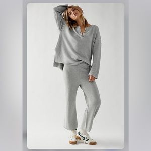 Free People Beach Hailee Sweater Set in Heathered Grey